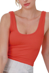 NIKIBIKI Women Seamless Reversible Ribbed Crop Top, Made in U.S.A, One Size