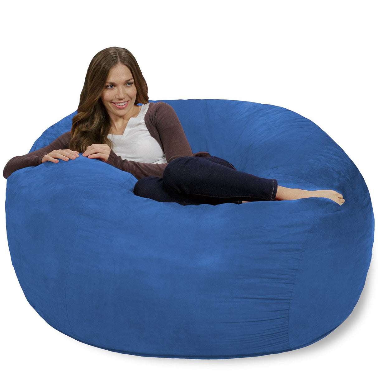 Chill Sack Bean Bag Chair: Giant 4' Memory Foam Furniture Bean Bag - Big Sofa with Soft Micro Fiber Cover - Black
