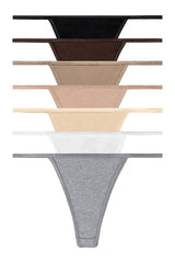 Los Angeles Apparel Contrast Baby Rib Thong 7-Pack