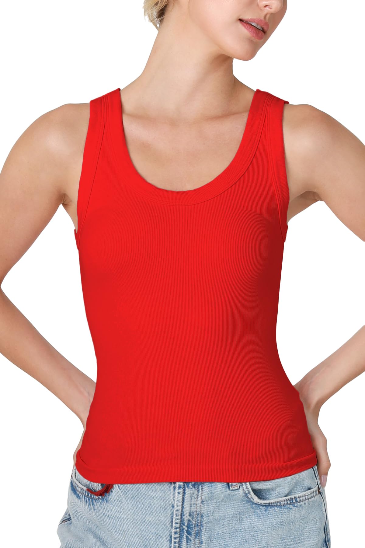 NIKIBIKI Women Seamless Reversible Ribbed Tank Top, Made in U.S.A, One Size