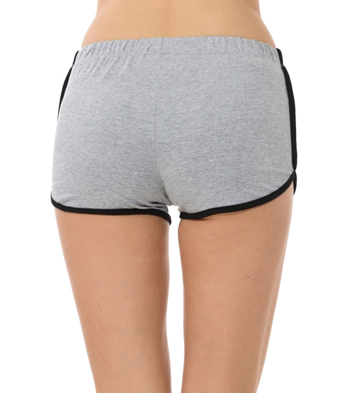 7Wins Women's Cotton Elastic Waist White Outline Active Lounge Shorts