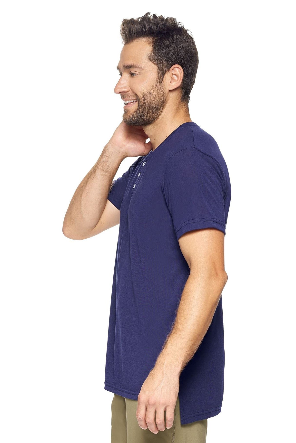 Expert Brand USA-Made Men's Soft Casual Activewear Siro Short Sleeve Henley Tee