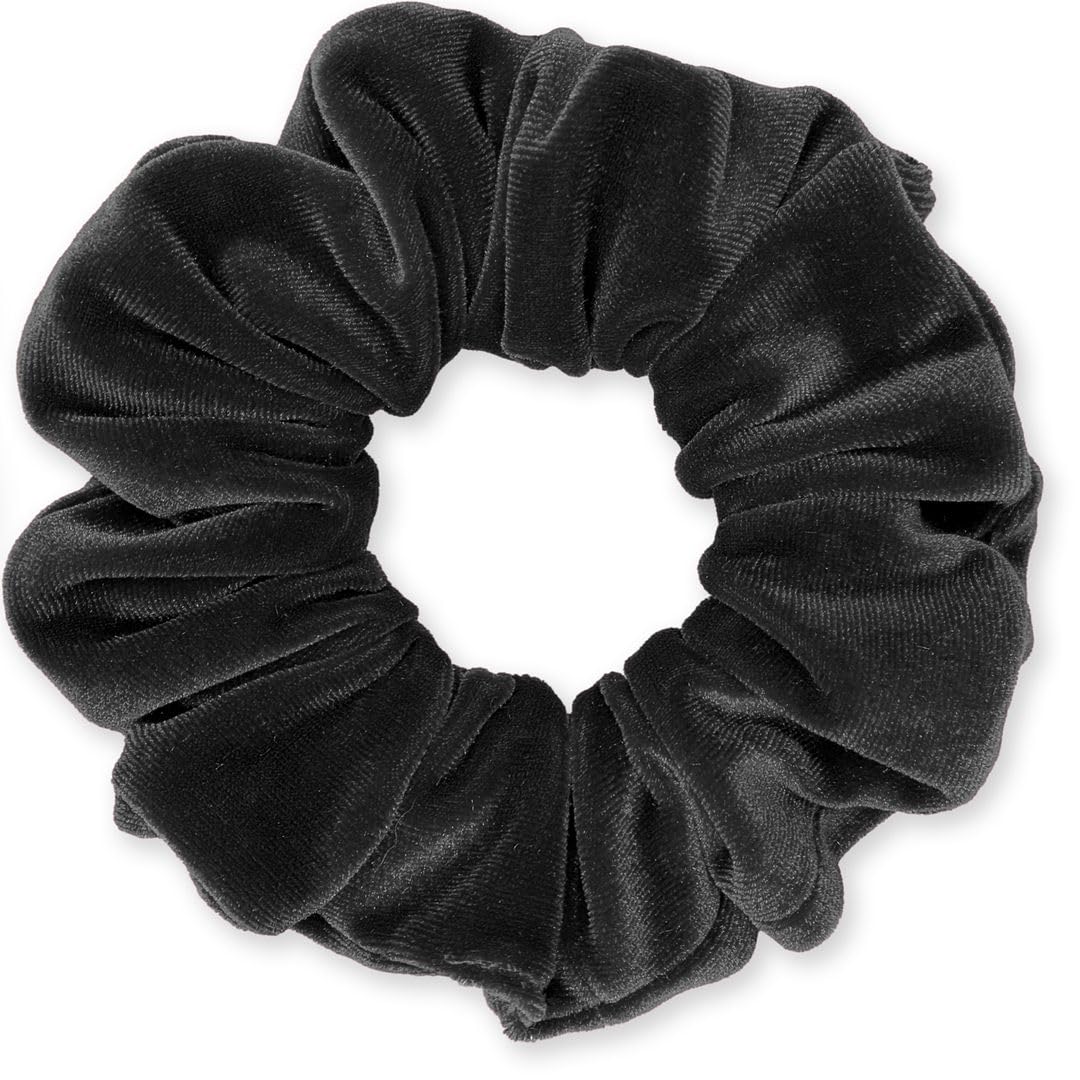 Velvet Scrunchies Premium Plush Soft Ponytail Holder Made in the USA Black
