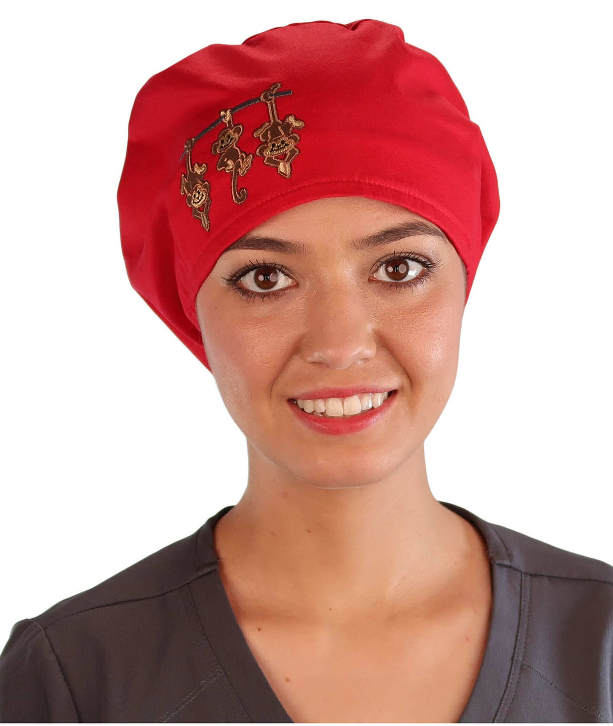 Sparkling EARTH Riley Medical Scrub Caps with Flat Front and Roomy Back - Adjustable Cord Lock Closure - Made in The USA!