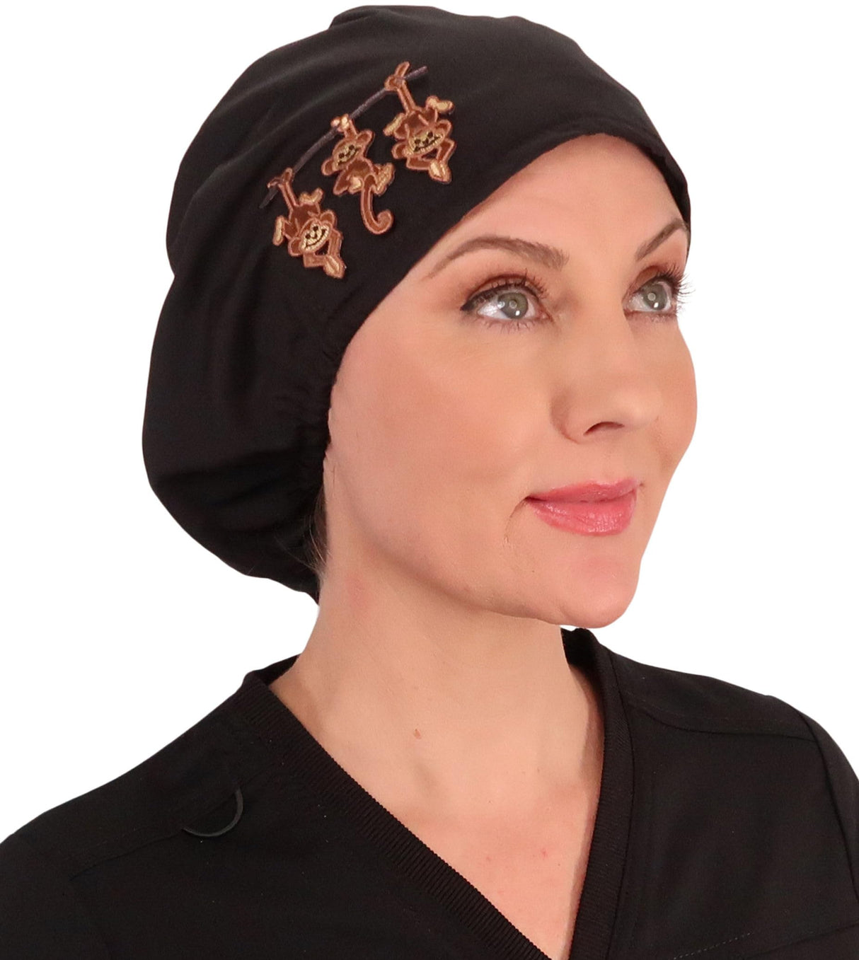 Sparkling EARTH Riley Medical Scrub Caps with Flat Front and Roomy Back - Adjustable Cord Lock Closure - Made in The USA!