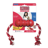 KONG Dental with Rope- for Dog Dental Care - Stuffable Chew Toy - Provides Chewing Outlet & Satisfies Instinctual Needs - Cleans Teeth & Gums - Made with Durable Natural Rubber - for Small Dogs