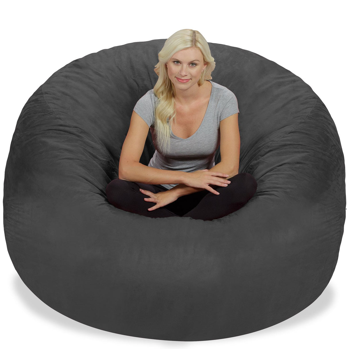 Chill Sack Bean Bag Chair: Giant 6' Memory Foam Furniture Bean Bag - Big Sofa with Soft Micro Fiber Cover, Charcoal