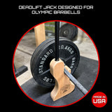 Micro Gainz Wooden Jack Stand, Deadlift Platform for Loading & OffLoading Barbell Weight Plates, Designed for Deadlifting, Powerlifting, and Weightlifting, Wooden Barbell Jack Made in the USA