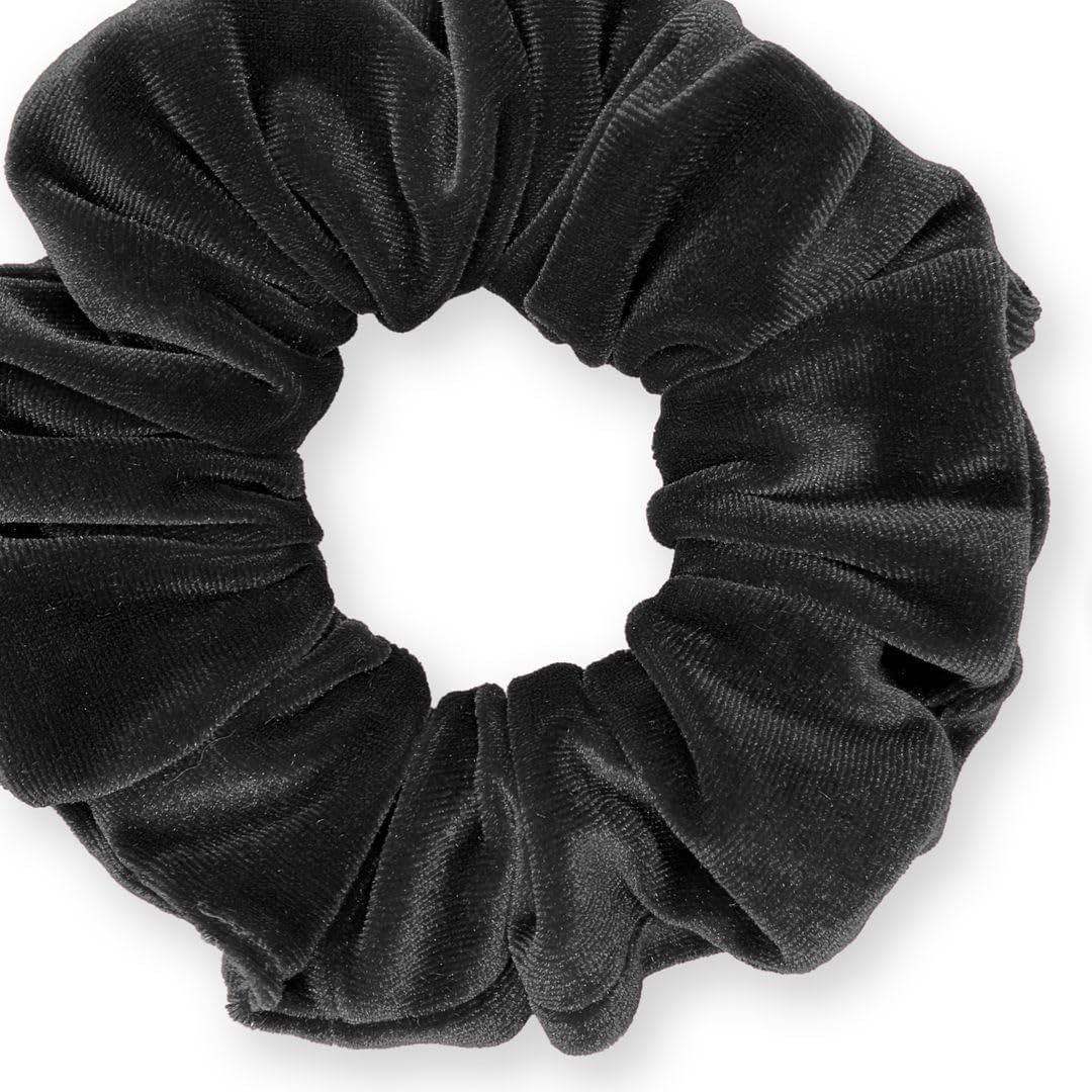 Velvet Scrunchies Premium Plush Soft Ponytail Holder Made in the USA Black