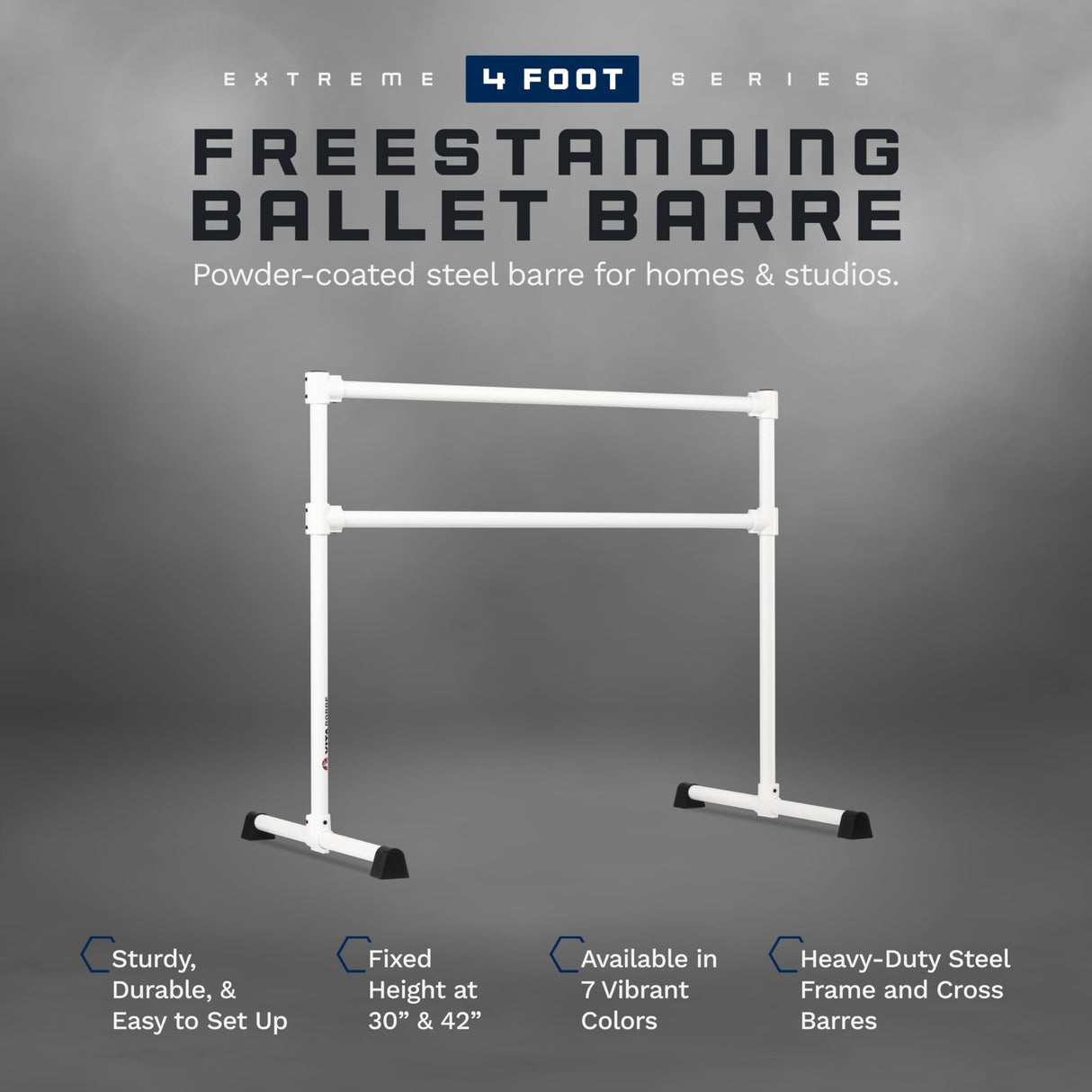 VITA Barre Portable Freestanding Double Ballet Barre, Extreme, Steel | Fixed Height, Made in USA, Home or Gym Exercise Equipment for Kids & Adults | Dance, Fitness, Pilates