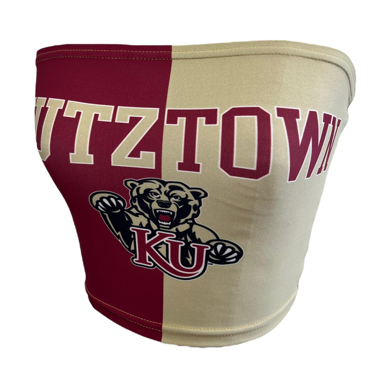 Lojobands Women's Tailgate Outfit College Two Tone Color Block Tube Top Made in USA One Size Fits Most