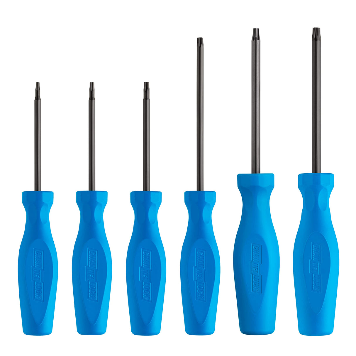 CHANNELLOCK TS-6H 6 Piece Professional Torx Screwdriver Set, Magnetic Tip, Made in USA, Molded Tri-Lobe Grip