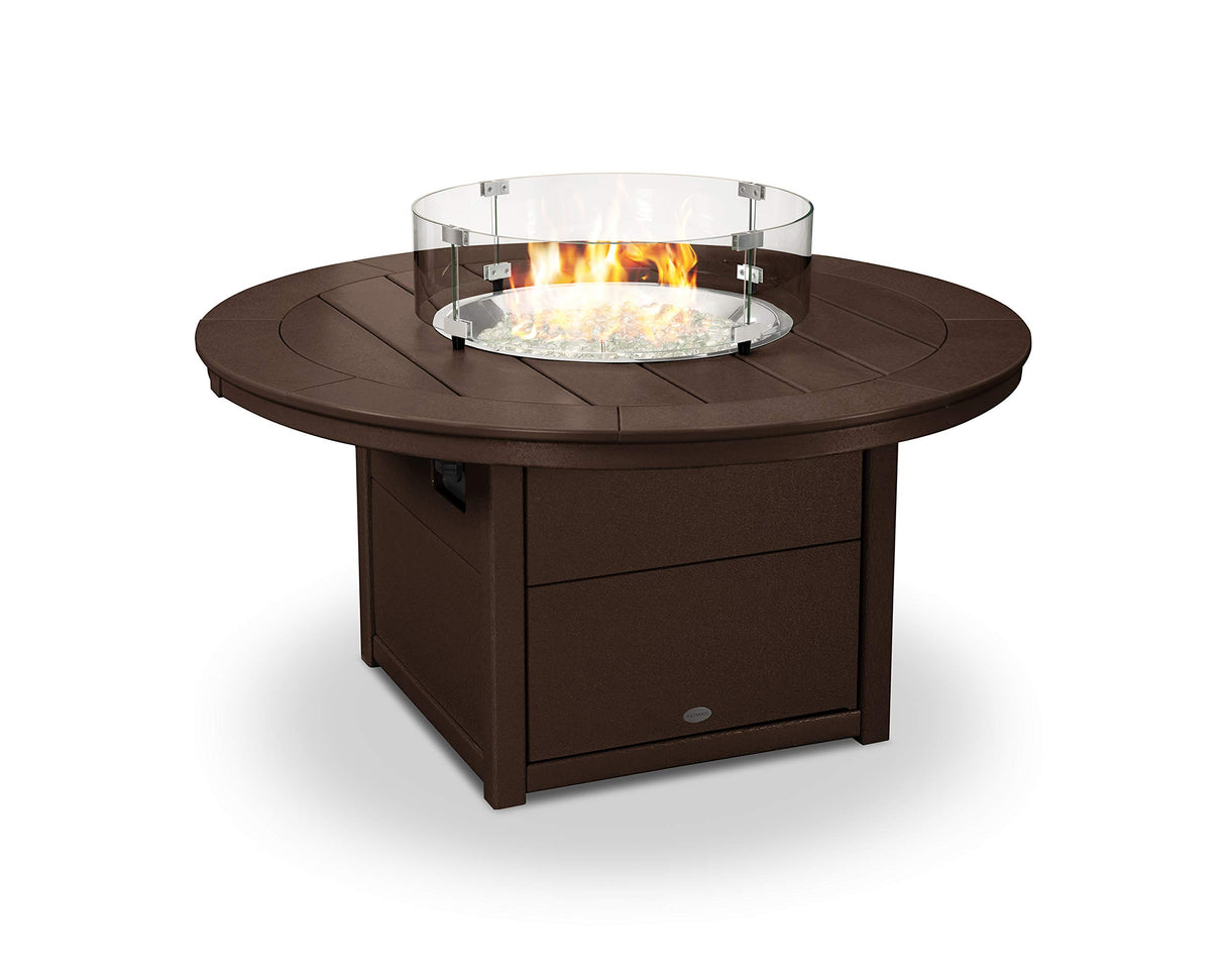 Polywood® Round 48" Fire Pit Table (White)