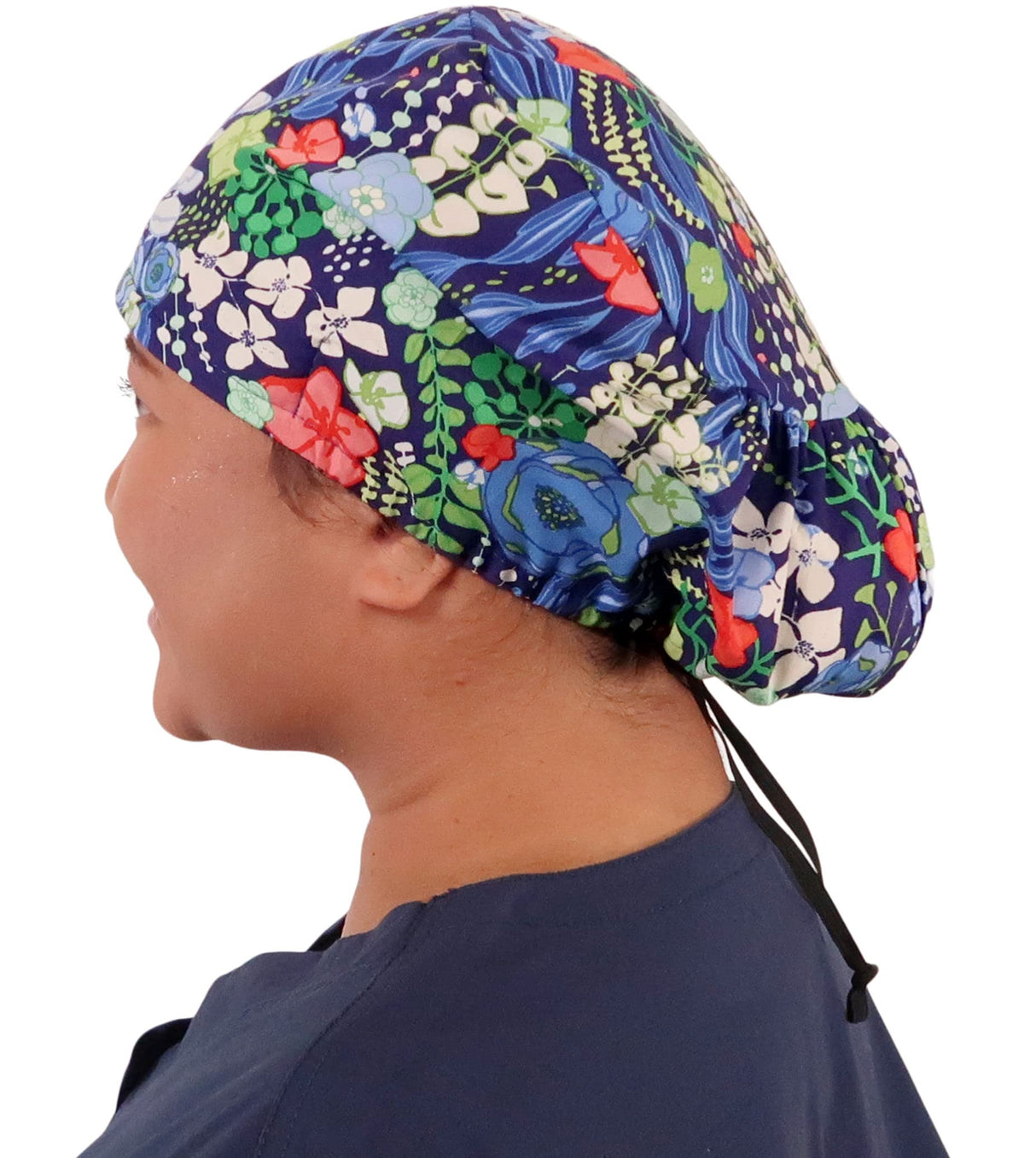 Sparkling EARTH Riley Medical Scrub Caps with Flat Front and Roomy Back - Adjustable Cord Lock Closure - Made in The USA!