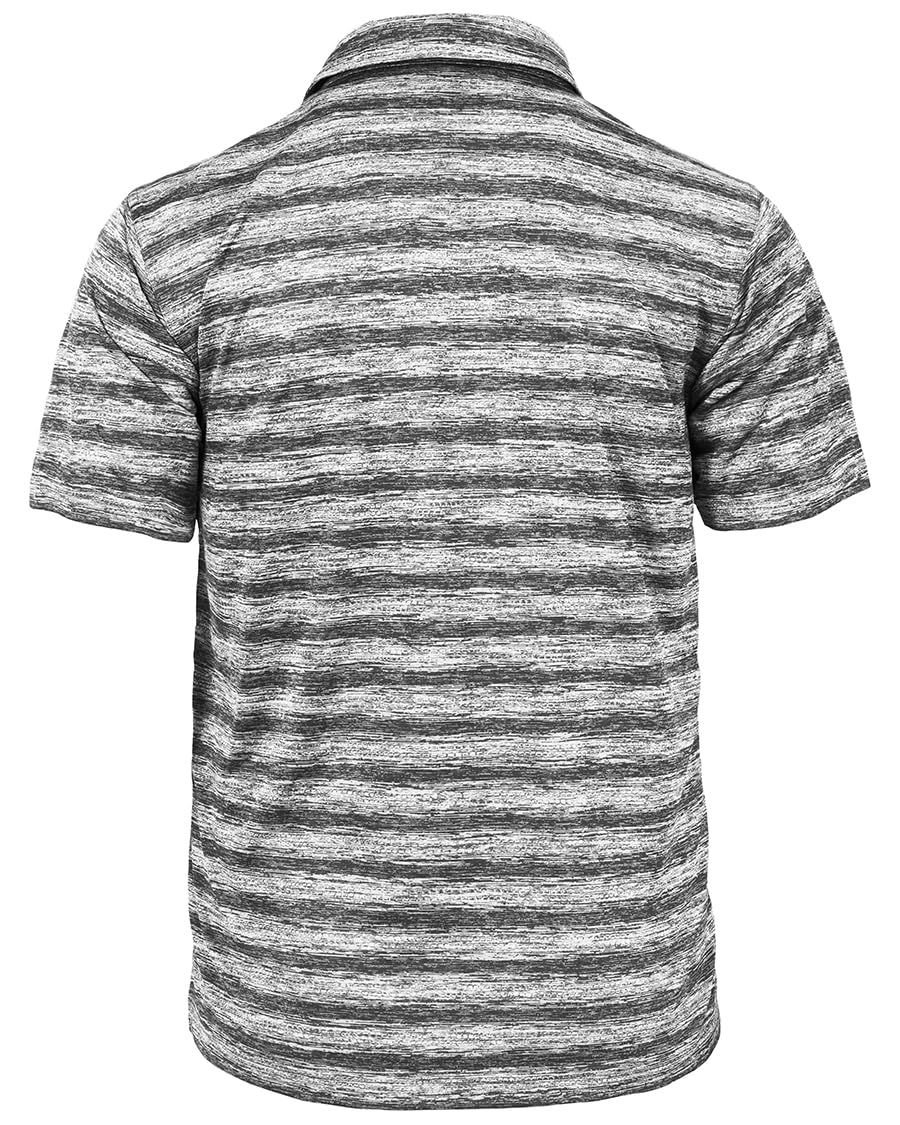 Akwa Men's Short Sleeve Ombre Stripe Polo Made in USA