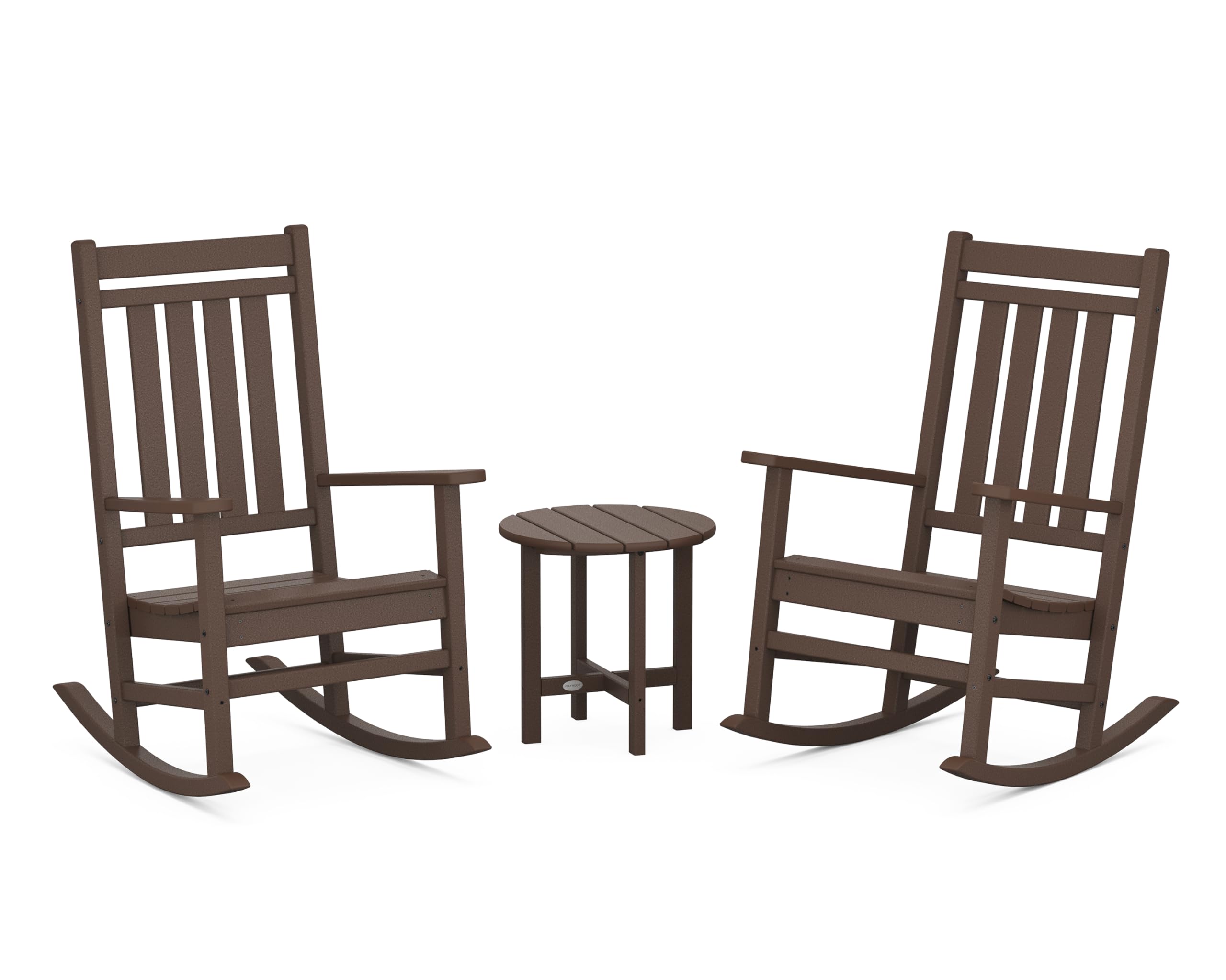 POLYWOOD Estate 3-Piece Rocking Chair Set, Teak - Thumbnail 2