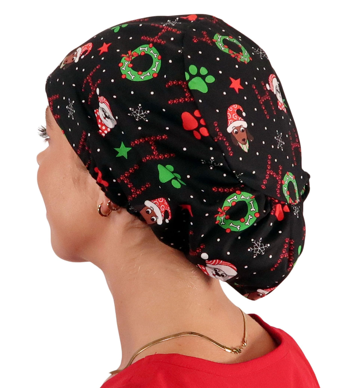 Sparkling EARTH Riley Medical Scrub Caps with Flat Front and Roomy Back - Adjustable Cord Lock Closure - Made in The USA!