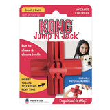 KONG Jump'N Jack - Dog Toy for Chewing Instincts- Natural Rubber Toy Promotes Dental Health - Use with Dog Treats or Peanut Butter for Extended Entertainment - for Large Dogs