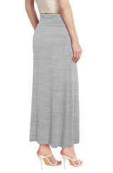 Hybrid & Company Women Versatile Fold Over Waist Maxi Skirt/Convertible Dress