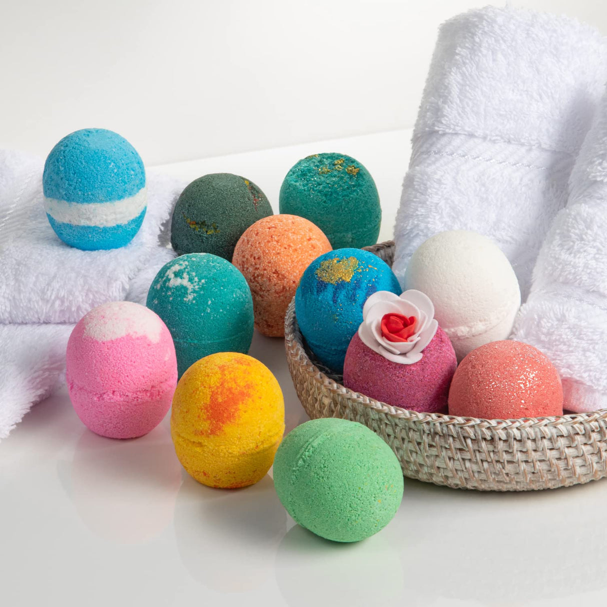 LifeAround2Angels Bath Bombs Gift Set 12 USA made Fizzies, Shea & Coco Butter Dry Skin Moisturize, Perfect for Bubble Spa Bath. Handmade Birthday Mothers day Gifts idea For Her/Him, wife, girlfriend