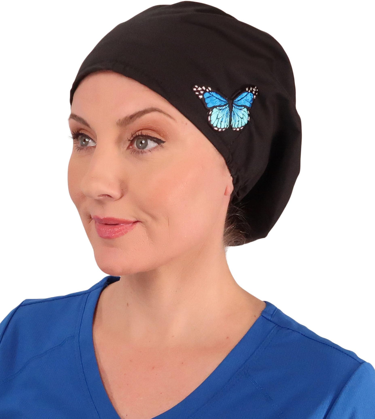 Sparkling EARTH Riley Medical Scrub Caps with Flat Front and Roomy Back - Adjustable Cord Lock Closure - Made in The USA!