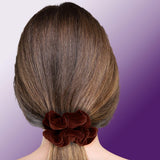 Velvet Scrunchies Premium Plush Soft Ponytail Holder Made in the USA Black
