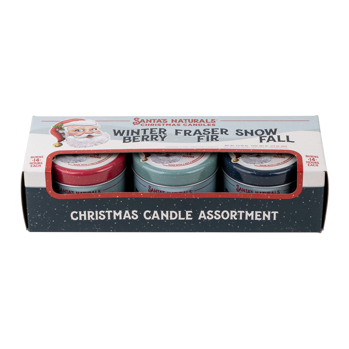 Santa's Naturals Fraser Fir Christmas Candle (9oz) | Authentic Pine Scent | Christmas Gift | Burns 30+ Hours | Made in USA | Soy and Beeswax Blend with Essential Oils | Holiday Candle