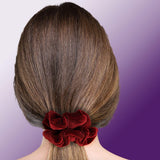 Velvet Scrunchies Premium Plush Soft Ponytail Holder Made in the USA Black