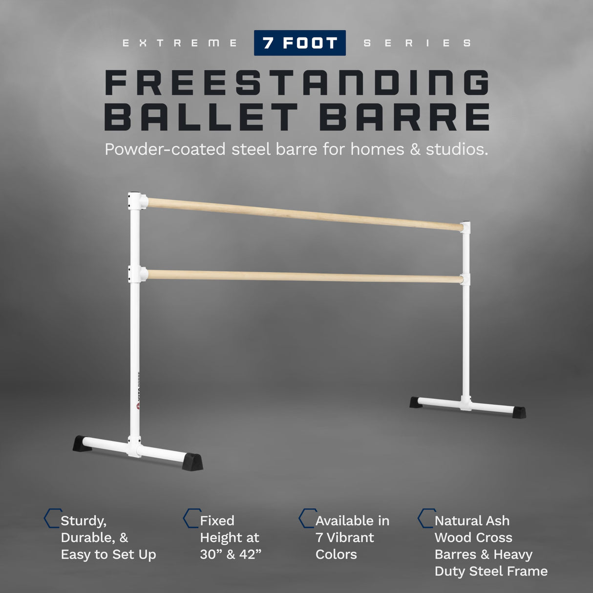 VITA Barre Portable Freestanding Double Ballet Barre, Extreme, Wood | Fixed Height, Made in USA, Home or Gym Exercise Equipment for Kids & Adults | Dance, Fitness, Pilates