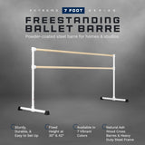 VITA Barre Portable Freestanding Double Ballet Barre, Extreme, Wood | Fixed Height, Made in USA, Home or Gym Exercise Equipment for Kids & Adults | Dance, Fitness, Pilates