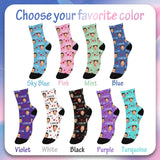 Custom Face Socks with Photo Novelty Crew Socks, Personalized Red Hearts Unisex Crew Sock Gifts for Men Women Made in USA