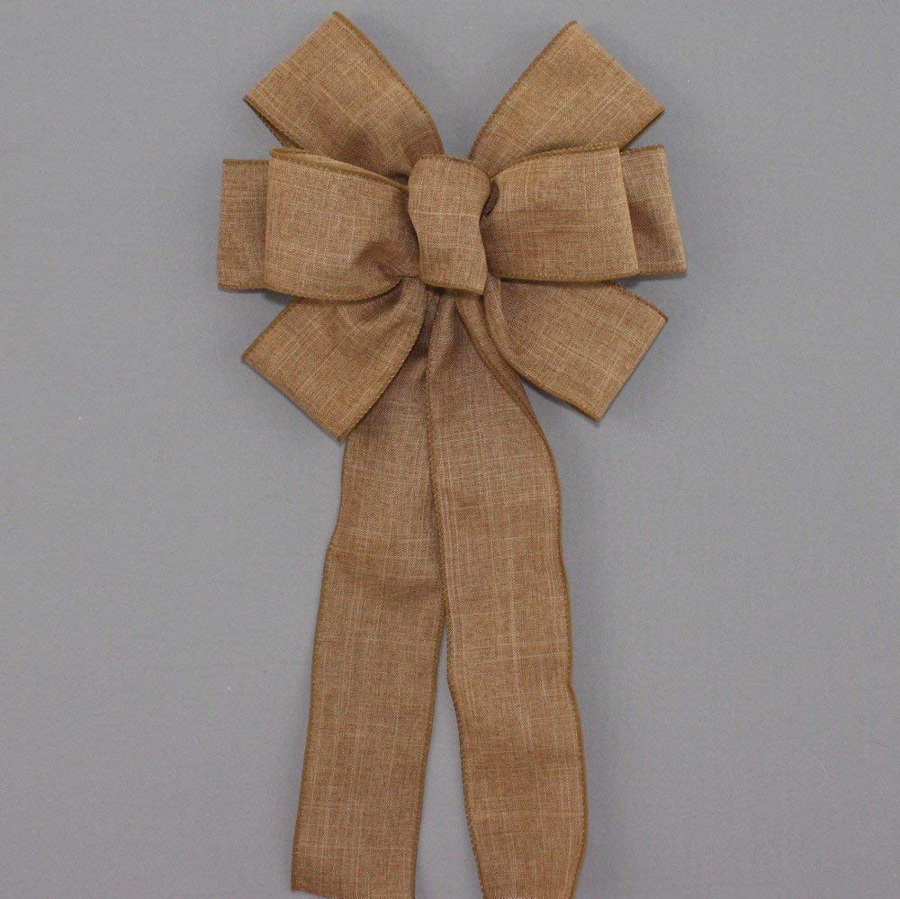 Red Rustic Wreath Bow - Red Christmas Bow by Package Perfect Bows – Made in USA (8 inch bow)