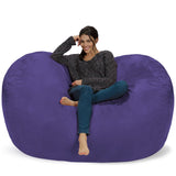 Chill Sack Bean Bag Chair: Huge 6' Memory Foam Furniture Bag and Large Lounger - Big Sofa with Soft Micro Fiber Cover - Red Furry
