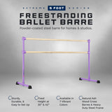 VITA Barre Portable Freestanding Double Ballet Barre, Extreme, Wood | Fixed Height, Made in USA, Home or Gym Exercise Equipment for Kids & Adults | Dance, Fitness, Pilates