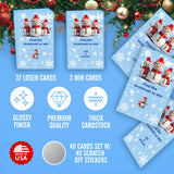 Christmas Party Game Scratch Off, Snowflakes, Find The Snowman Easy to Play Silly Games, Fun Idea, Ice Breaker Christmas Activity. Raffle Cards, Set of 40 Cards Made in USA