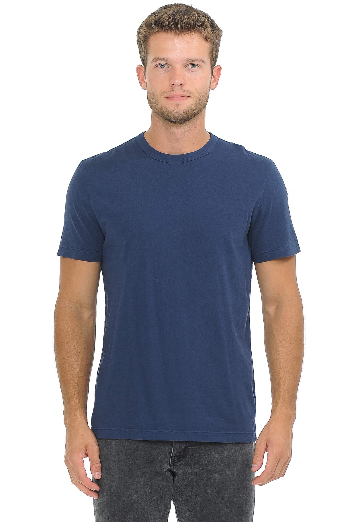YURO-K Men's Premium Binded Neck Cotton Classic Short Sleeve Crew T-Shirt