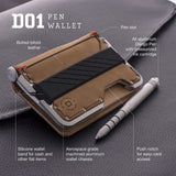 Dango Slim Minimalist Wallet for Men - RFID Blocking - Bifold, with Pen and Notebook