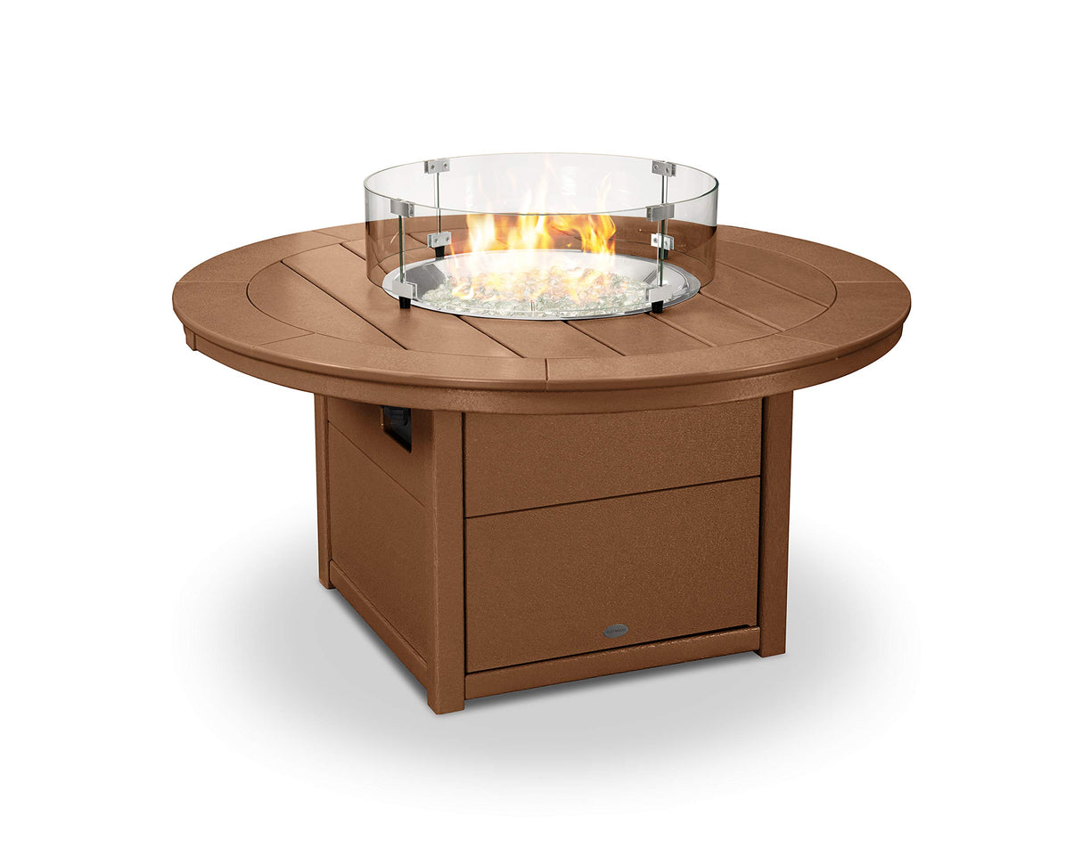 Polywood® Round 48" Fire Pit Table (White)