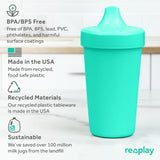 Re-Play Made in USA 10 Oz. Sippy Cups for Toddlers, Pack of 4 - Reusable Spill Proof Cups for Kids, Dishwasher/Microwave Safe - Hard Spout Sippy Cups for Toddlers 3.13" x 6.25", Desert Roses