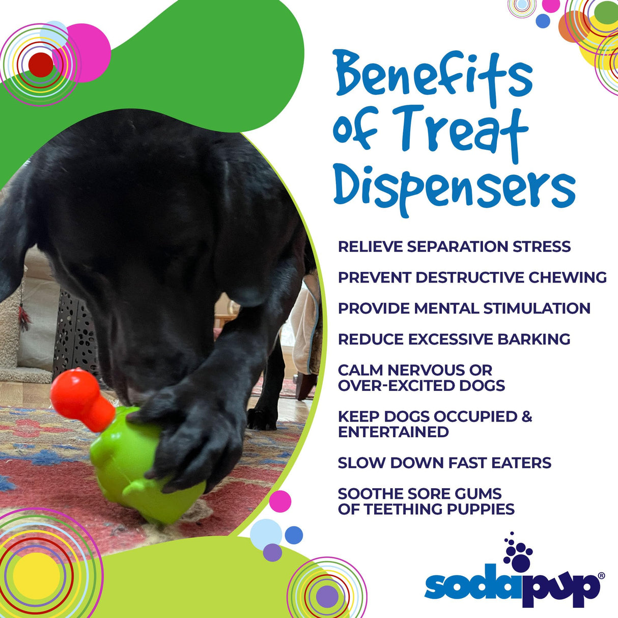 SodaPup Honey Pot – Durable Dog Treat Dispenser & Enrichment Toy Made in USA from Non-Toxic, Pet Safe, Food Safe Natural Rubber Material for Mental Stimulation, Problem Chewing, Calming Nerves, & More