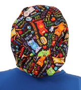 Sparkling EARTH Riley Medical Scrub Caps with Flat Front and Roomy Back - Adjustable Cord Lock Closure - Made in The USA!