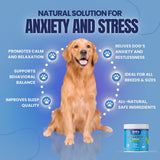 Calming Chews for Dogs - 120 Count Soft Chews for Anxiety Relief with Hemp, Chamomile & Valerian - Duck Flavor, Natural Ingredients for Stress, Barking & Separation - for All Dog Sizes