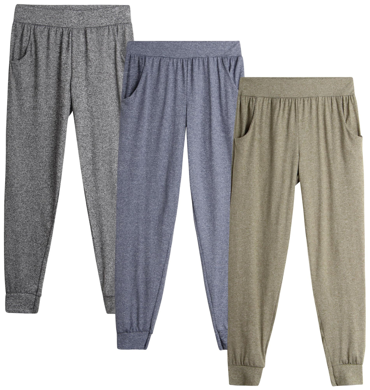 Sweet Hearts Girls' Sweatpants - 3 Pack Performance Jogger Pants with Pockets - High Waisted Jogger Sweatpants: Made in USA