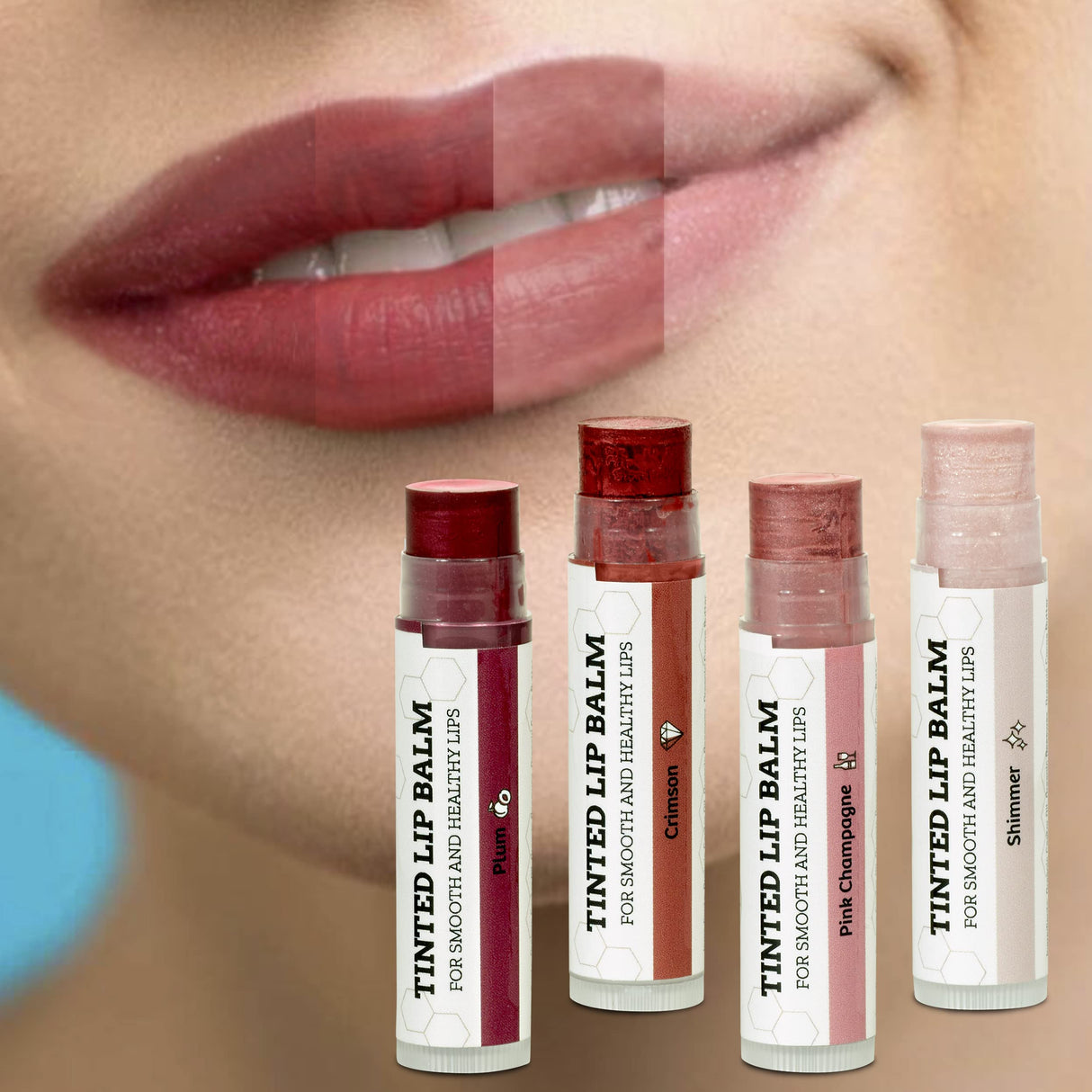 USDA Organic Lip Balm 6-Pack by Earth's Daughter Stocking Stuffers - Fruit Flavors, Beeswax, Coconut Oil, Vitamin E - Best Lip Repair Chapstick for Dry Cracked Lips - Moisturizing Lip Care