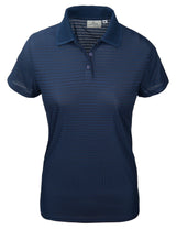 Akwa Made in USA Women's Dry Wicking Polo Shirt with Check Pattern and No-Curl Collar