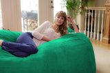 Chill Sack Bean Bag Chair: Huge 6' Memory Foam Furniture Bag and Large Lounger - Big Sofa with Soft Micro Fiber Cover - Red Furry