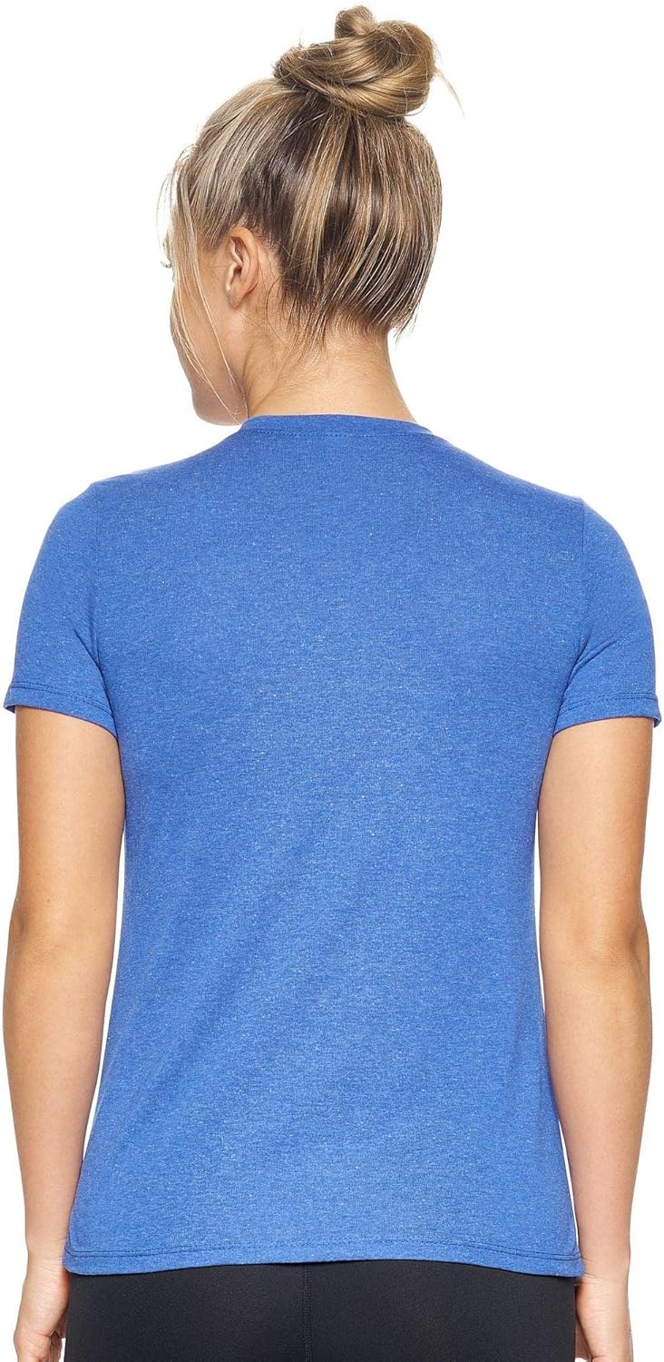 Expert Brand USA-Made Women's Activewear Performance Heather V-Neck T-Shirt