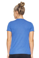 Expert Brand USA-Made Women's Activewear Performance Heather V-Neck T-Shirt
