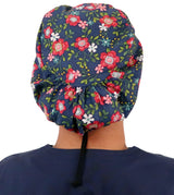Sparkling EARTH Riley Medical Scrub Caps with Flat Front and Roomy Back - Adjustable Cord Lock Closure - Made in The USA!