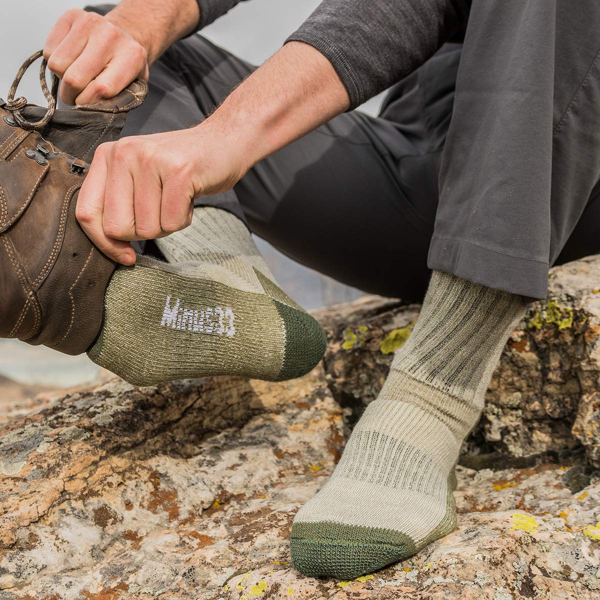 Merino Wool Crew Hiking Sock - Moisture Wicking Sock - Cushioned Sock